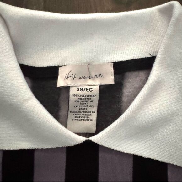 If It Were Me Lavender Striped Collared Sweatshirt XS NWOT - Picture 3 of 4